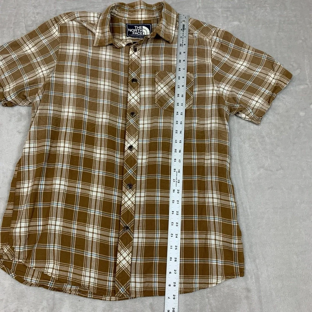 The North Face Shirt Men Large Plaid Short Sleeve Pockets Button Up Hike Outdoor